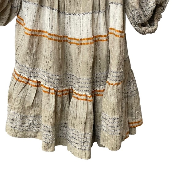 FREE PEOPLE Cosy Striped Mini Dress Size L Boho Hippie Coastal Beach - Picture 4 of 9